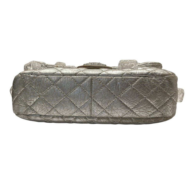 CHANEL 香奈兒 SILVER ICE CUBE ON ROCKS 冰塊包 翻蓋肩背包 銀色 銀釦-4
