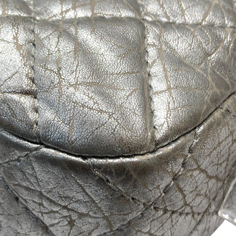 CHANEL 香奈兒 SILVER ICE CUBE ON ROCKS 冰塊包 翻蓋肩背包 銀色 銀釦-8