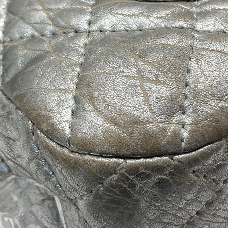 CHANEL 香奈兒 SILVER ICE CUBE ON ROCKS 冰塊包 翻蓋肩背包 銀色 銀釦-9
