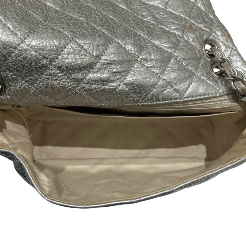 CHANEL 香奈兒 SILVER ICE CUBE ON ROCKS 冰塊包 翻蓋肩背包 銀色 銀釦-11