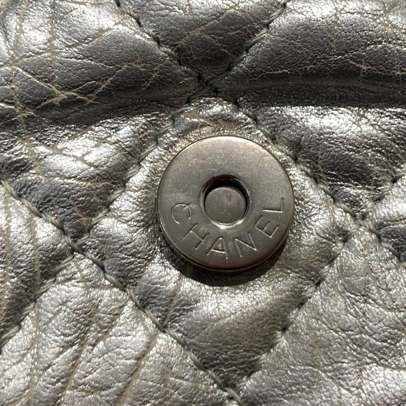 CHANEL 香奈兒 SILVER ICE CUBE ON ROCKS 冰塊包 翻蓋肩背包 銀色 銀釦-15