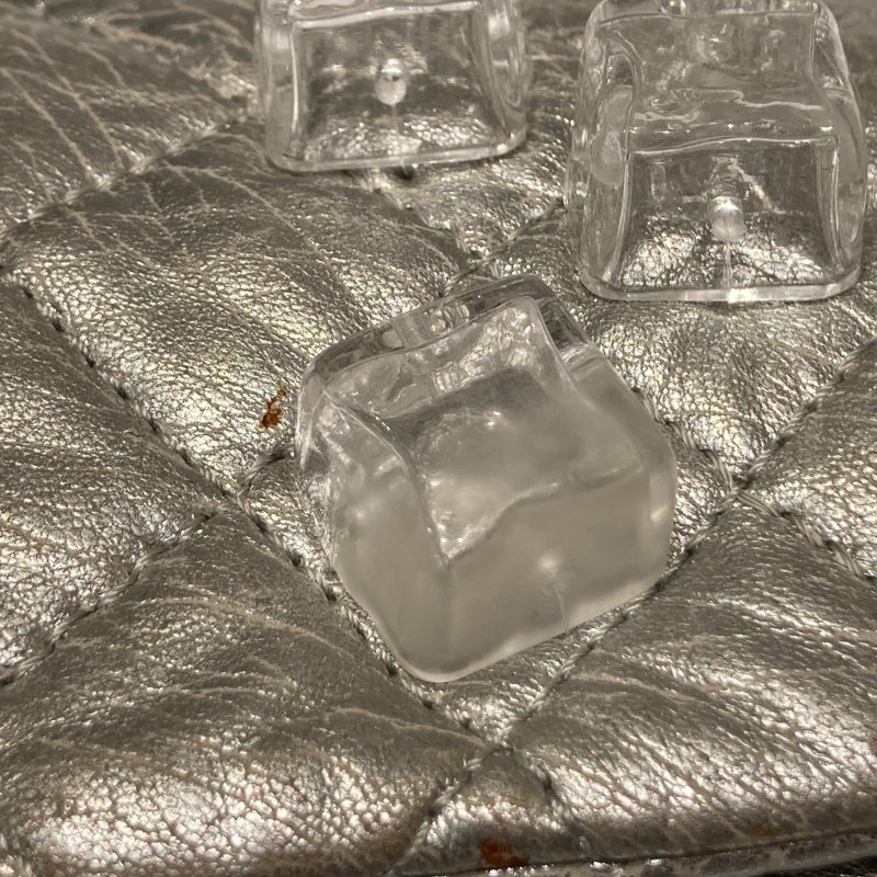 CHANEL 香奈兒 SILVER ICE CUBE ON ROCKS 冰塊包 翻蓋肩背包 銀色 銀釦-16
