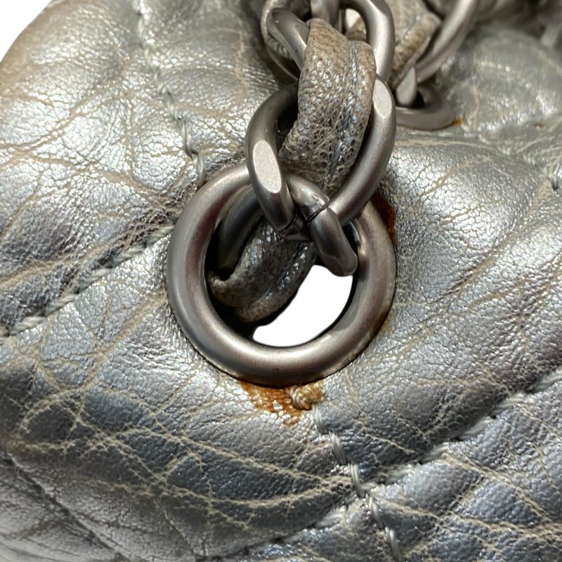 CHANEL 香奈兒 SILVER ICE CUBE ON ROCKS 冰塊包 翻蓋肩背包 銀色 銀釦-19