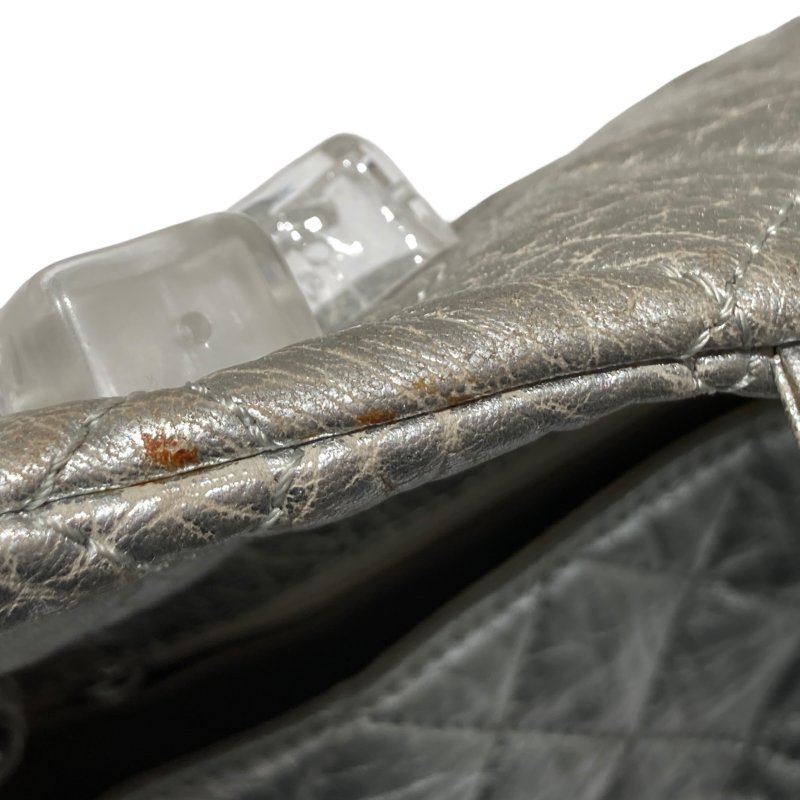 CHANEL 香奈兒 SILVER ICE CUBE ON ROCKS 冰塊包 翻蓋肩背包 銀色 銀釦-21