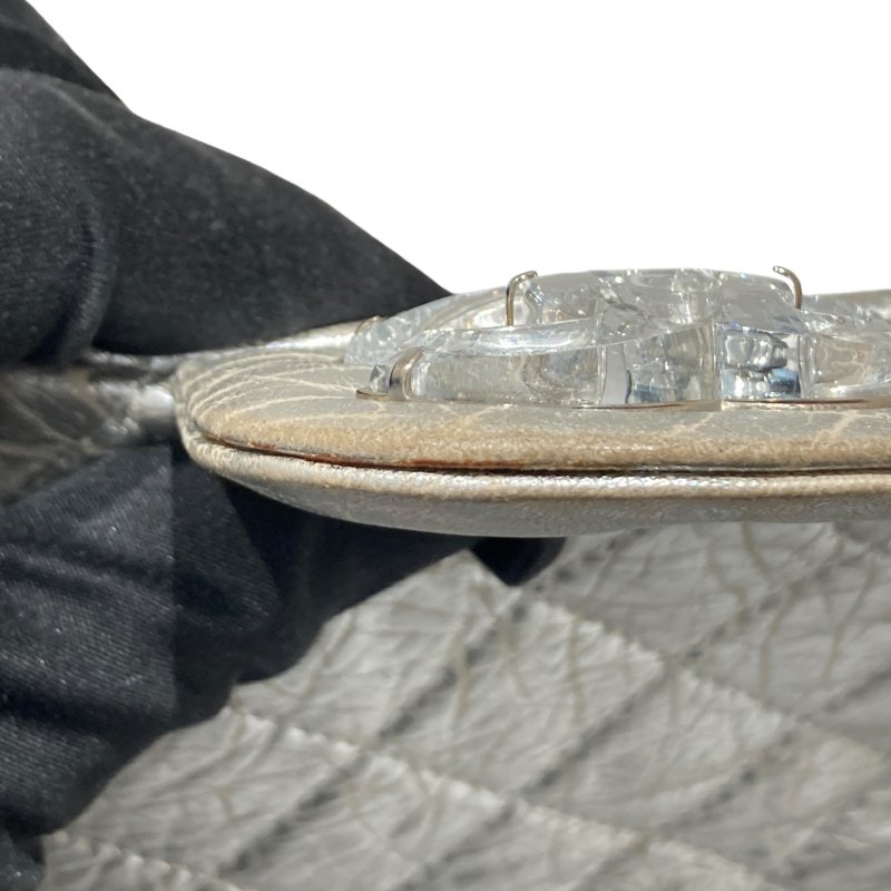 CHANEL 香奈兒 SILVER ICE CUBE ON ROCKS 冰塊包 翻蓋肩背包 銀色 銀釦-22