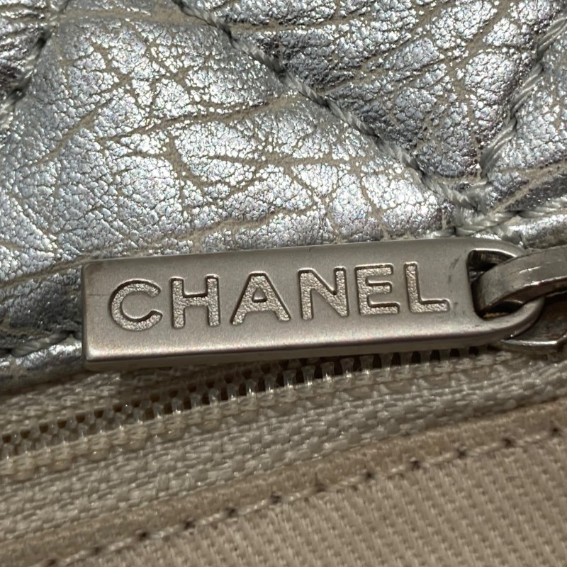 CHANEL 香奈兒 SILVER ICE CUBE ON ROCKS 冰塊包 翻蓋肩背包 銀色 銀釦-24