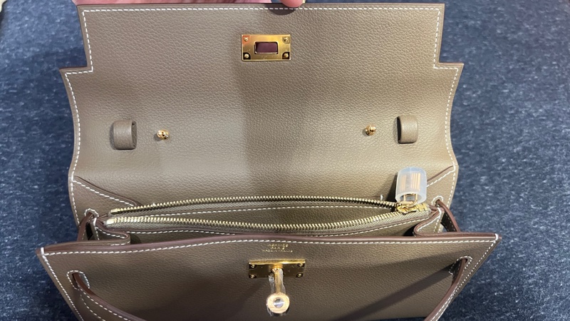 Kelly to go evercolor etoupe 全新 大象灰 金扣-2