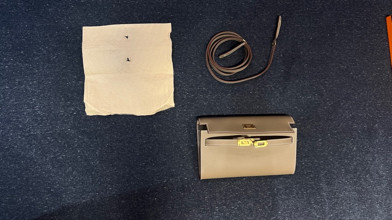 Kelly to go evercolor etoupe 全新 大象灰 金扣-12