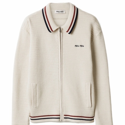 Miu Miu 女士 棉質拉鍊開衫46碼