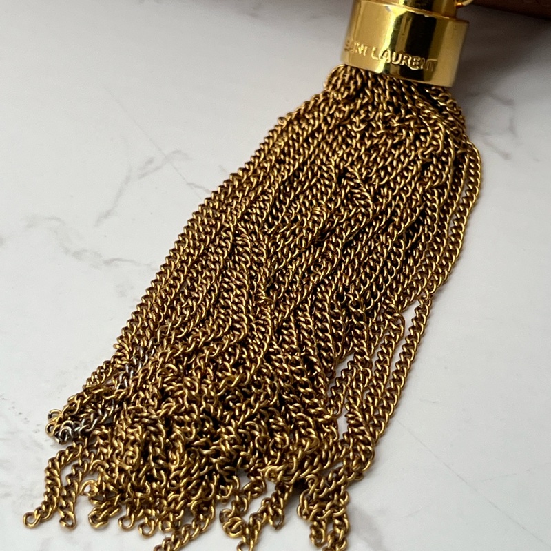 香緹國際精品 827 YSL 流蘇woc 粉金色-2