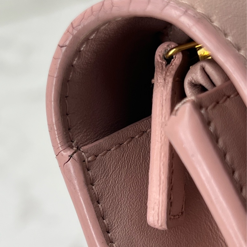 香緹國際精品 827 YSL 流蘇woc 粉金色-6