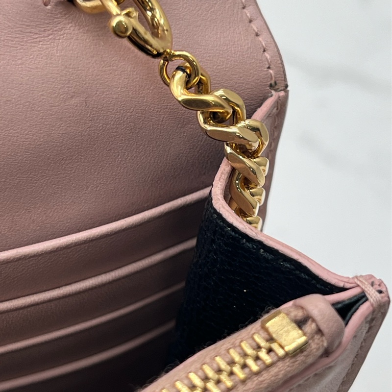 香緹國際精品 827 YSL 流蘇woc 粉金色-8