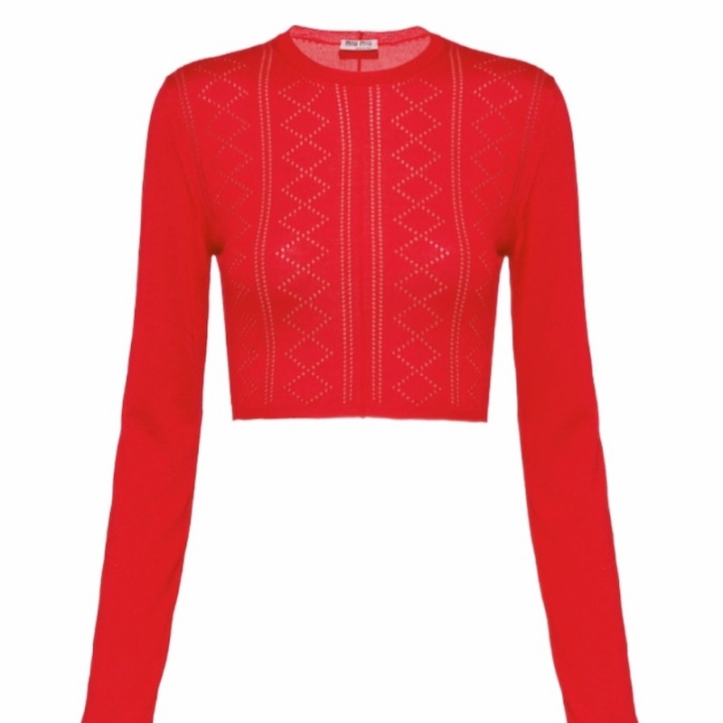 Miu Miu 女士 鏤空菱形針織套衫IT-36 IT-38 IT-40 IT-42碼-0