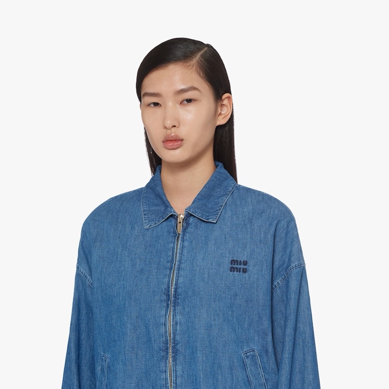 Miu Miu 女士 徽標牛仔外套IT-36 IT-38 IT-40碼-1