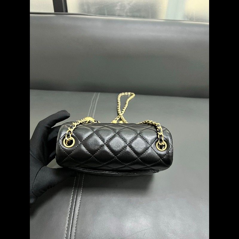 Chanel cf gold ball mini square
黑金羊皮金球方胖子-2