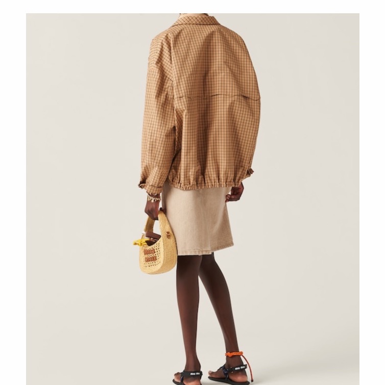 Miu Miu 女士 格紋休閒夾克IT-36 IT-38 IT-40碼模特身高177CM,穿著38碼-3