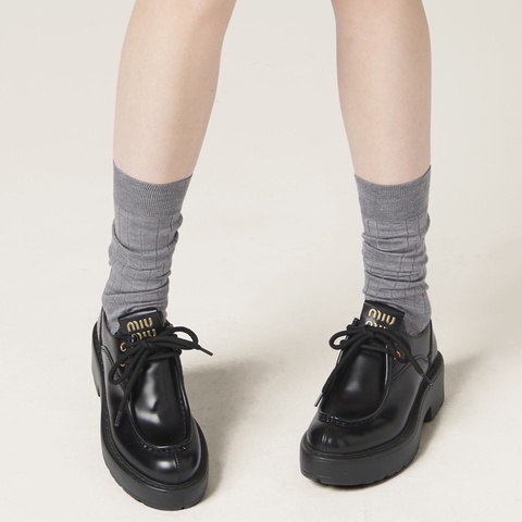 Miu Miu 女士 徽標綁帶樂福鞋35 35.5 36 36.5 37 37.5 38 38.5 39 39.5 40 40.5 41碼跟高: 5.5cm