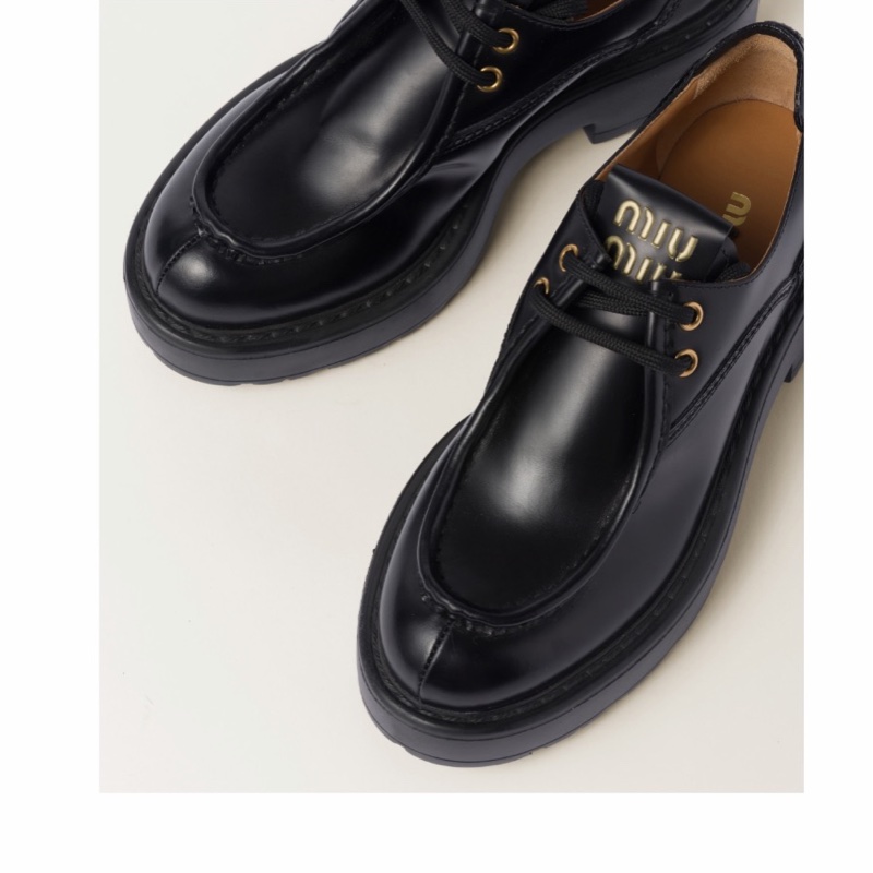 Miu Miu 女士 徽標綁帶樂福鞋35 35.5 36 36.5 37 37.5 38 38.5 39 39.5 40 40.5 41碼跟高: 5.5cm-3