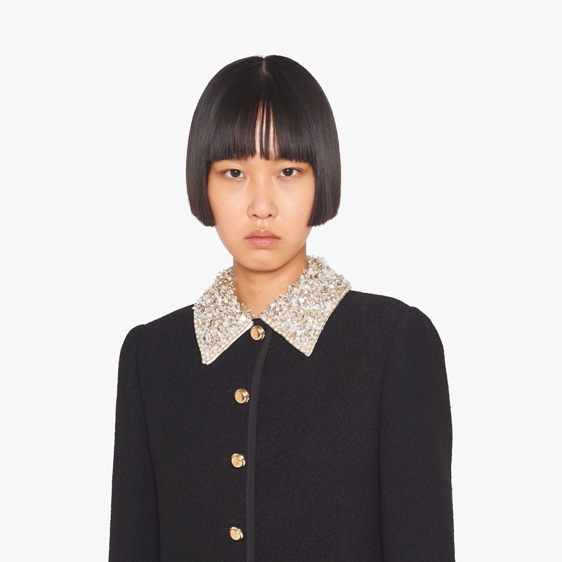 Miu Miu 女士 單排扣刺繡圈絨休閒夾克IT-36碼-1