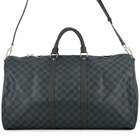 路易威登波士頓包 Damier Cobalt Keepall Bandouliere 55 N41356 黑色手提包 LOUIS VUITON