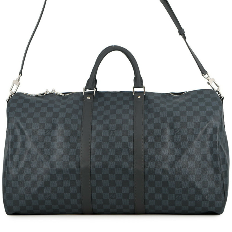 路易威登波士頓包 Damier Cobalt Keepall Bandouliere 55 N41356 黑色手提包 LOUIS VUITON-0