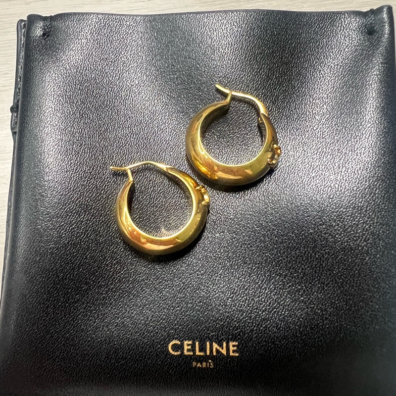 全新,僅專櫃試戴一次則無再配帶過,歐洲帶回,celine韓系耳環-2