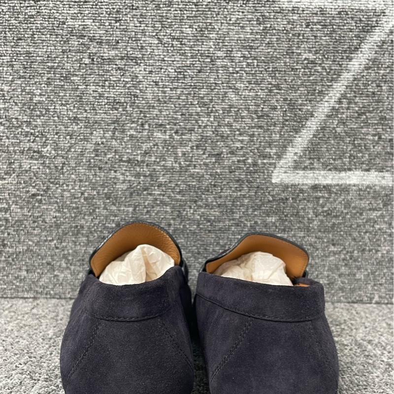 全新未使用 LV 路易威登 藍黑色麂皮馬銜扣樂福鞋8碼=40.5碼-6