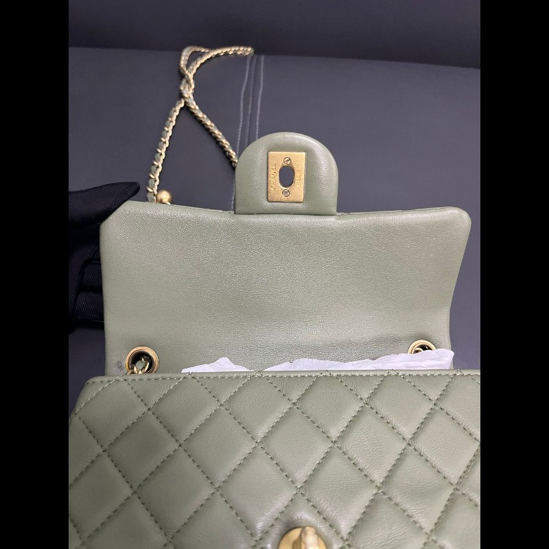 Chanel cf mini 20cm
橄欖綠cf金球大mini-12