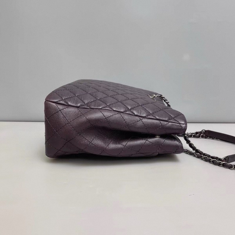 Chanel香奈兒 紫色牛皮荔枝紋tote-3