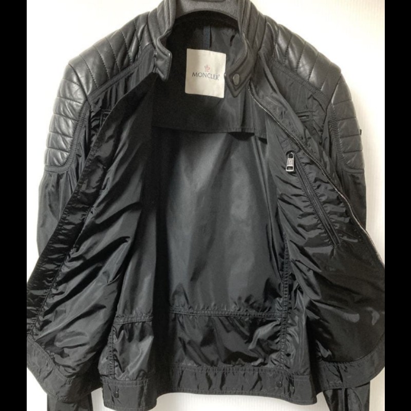 MONCLER#黑色#風衣外套#騎士外套#2號#正品-4