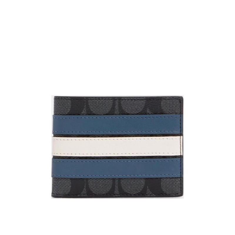 Coach 男士 經典雙C紋短款對折錢夾錢包均碼碼10cm*1.3cm*7.5cm-0