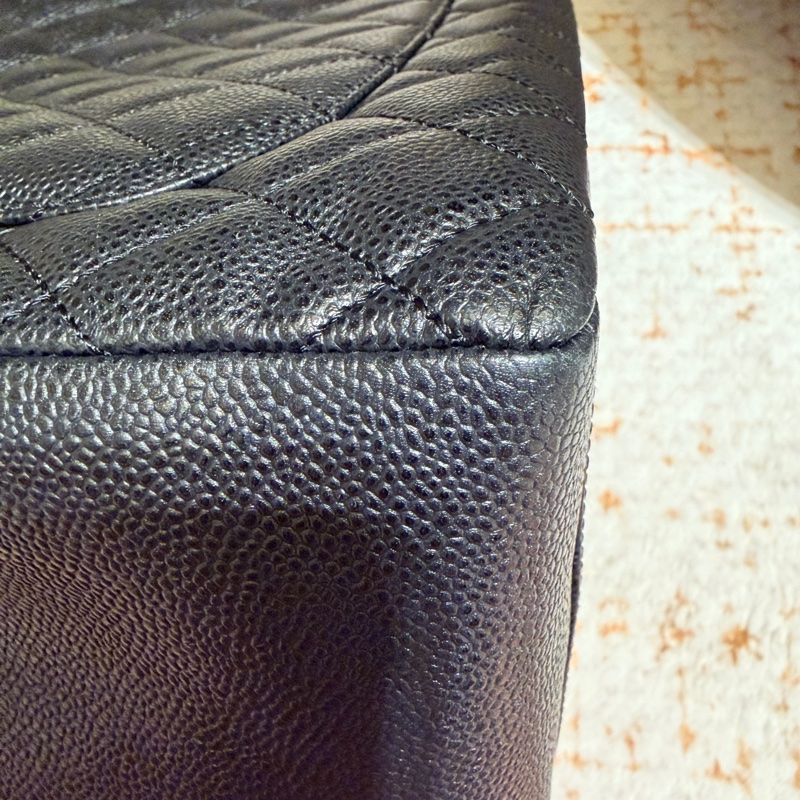 香奈兒GST絕版通勤神包～黑銀荔枝皮～超新-14