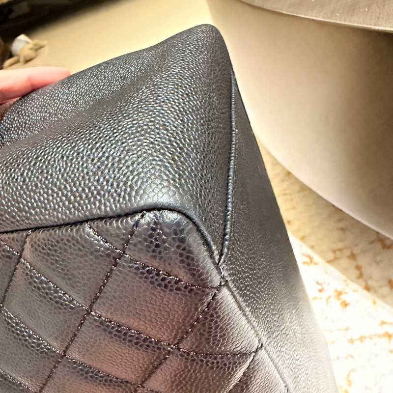 香奈兒GST絕版通勤神包～黑銀荔枝皮～超新-15