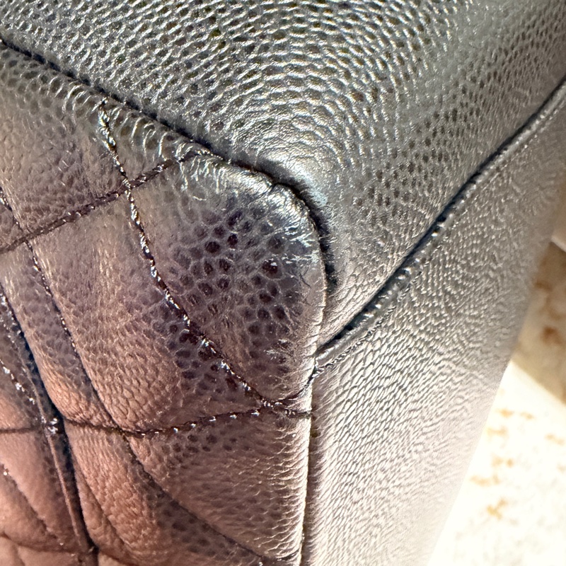 香奈兒GST絕版通勤神包～黑銀荔枝皮～超新-19