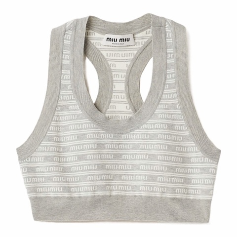 Miu Miu 女士 徽標針織背心IT-36 IT-38 IT-40碼