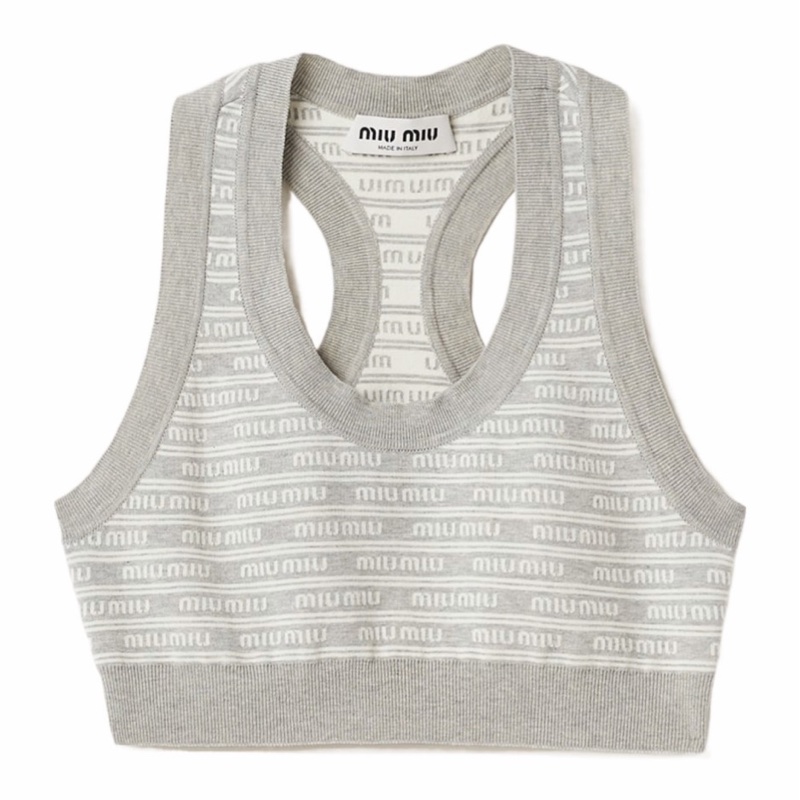 Miu Miu 女士 徽標針織背心IT-36 IT-38 IT-40碼-0
