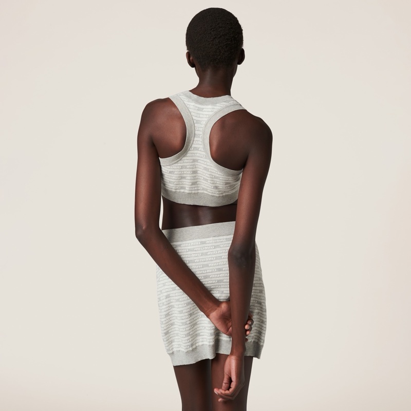 Miu Miu 女士 徽標針織背心IT-36 IT-38 IT-40碼-3