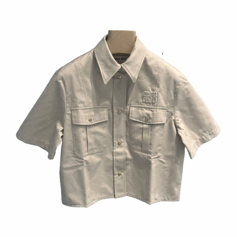 Miu Miu 女士 紐扣短袖襯衫IT-36 IT-38 IT-40 IT-42 IT-44 IT-46碼