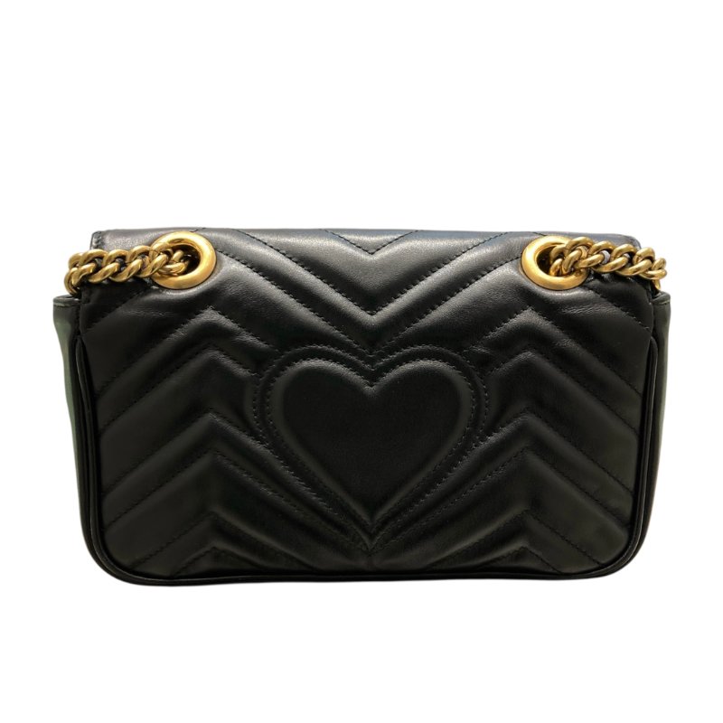 GUCCI 古馳 446744 MARMONT 馬蒙肩背包 羊皮 黑色 金釦-2