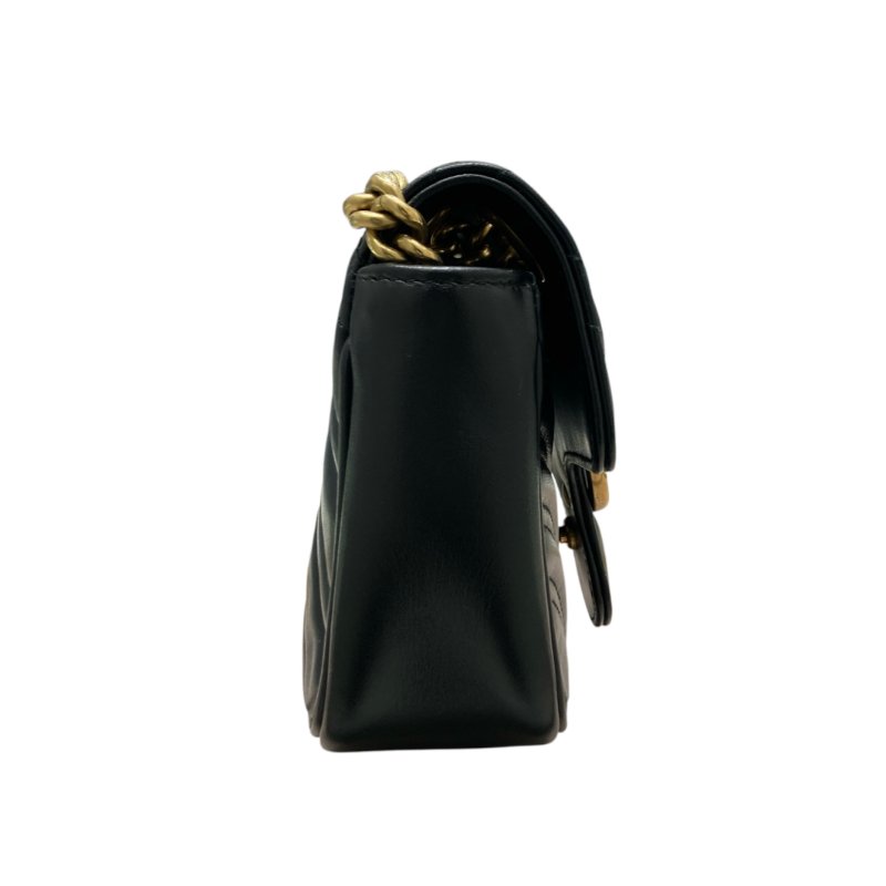 GUCCI 古馳 446744 MARMONT 馬蒙肩背包 羊皮 黑色 金釦-3