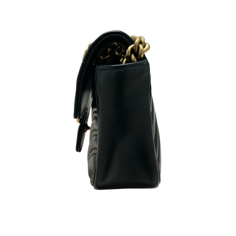 GUCCI 古馳 446744 MARMONT 馬蒙肩背包 羊皮 黑色 金釦-4