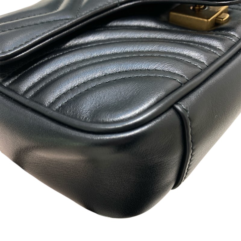 GUCCI 古馳 446744 MARMONT 馬蒙肩背包 羊皮 黑色 金釦-7