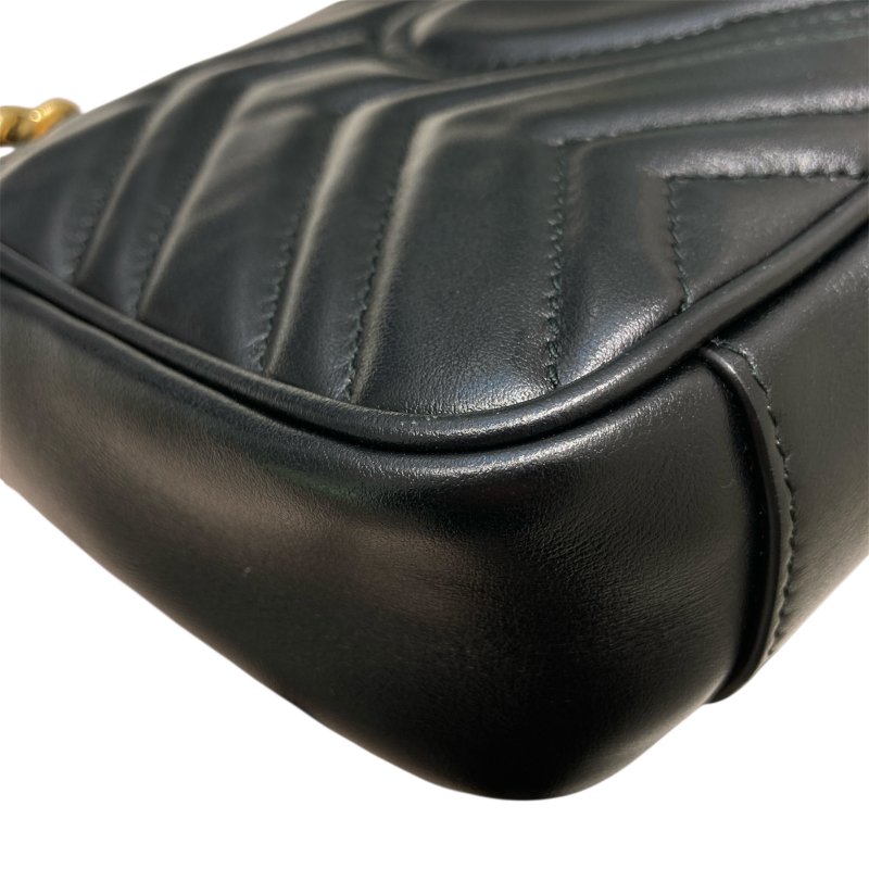 GUCCI 古馳 446744 MARMONT 馬蒙肩背包 羊皮 黑色 金釦-8