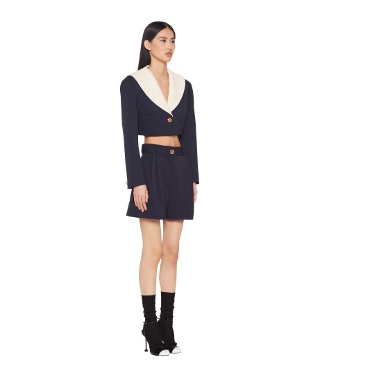 Miu Miu 女士 紐扣細節短款休閒夾克IT-40 IT-42碼-3