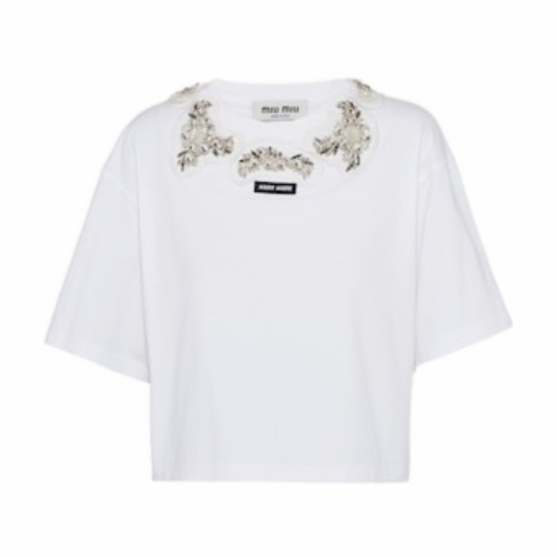 Miu Miu 女士 徽標短袖T恤XS S碼-0