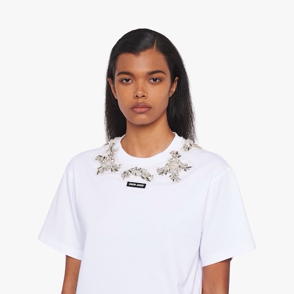 Miu Miu 女士 徽標短袖T恤XS S碼-1