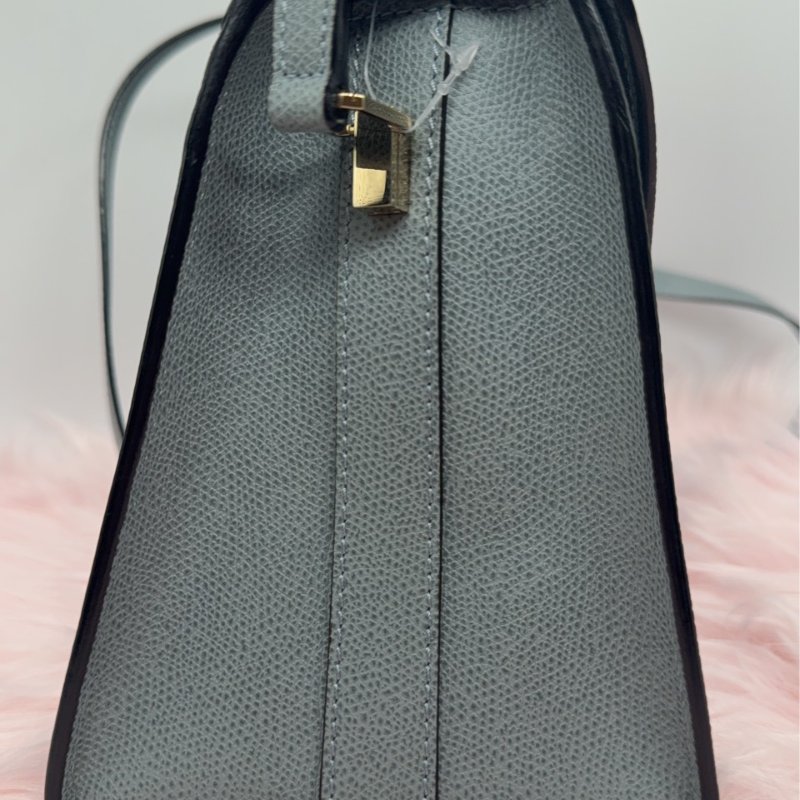 Valextra 藍色 Iside 系列 長方形扣肩背包-4