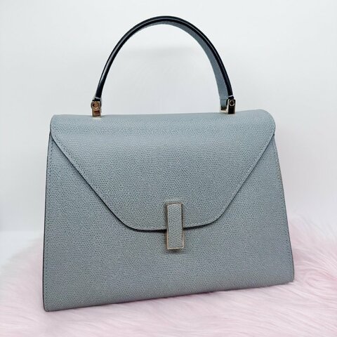 Valextra 藍色 Iside 系列 長方形扣肩背包