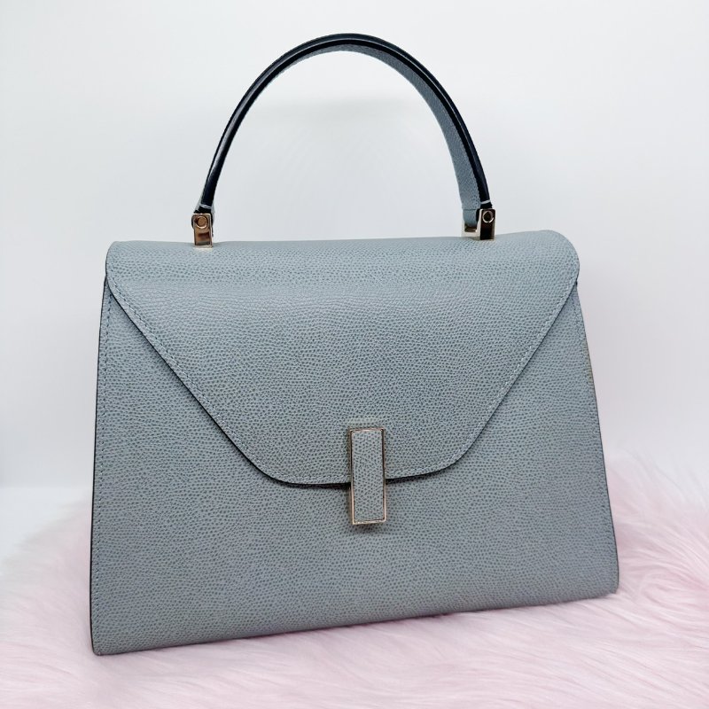 Valextra 藍色 Iside 系列 長方形扣肩背包-0