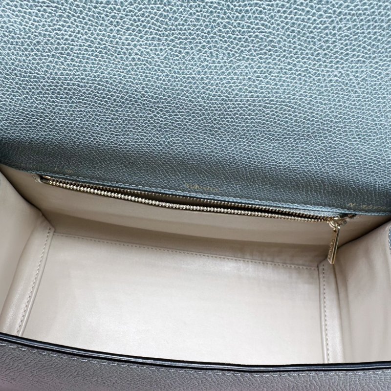 Valextra 藍色 Iside 系列 長方形扣肩背包-16